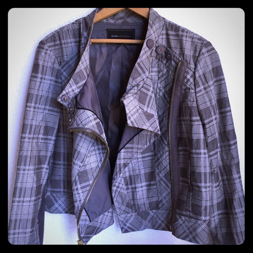 BCBG Gray Zip Jacket